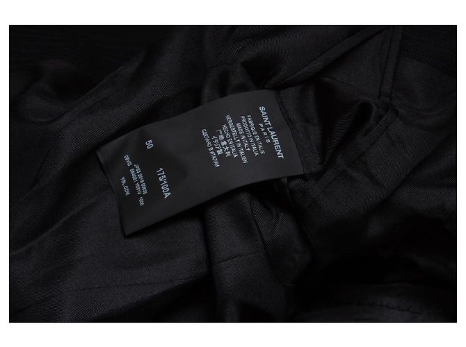 Saint Laurent, schwarzer Blazer mit Nadelstreifen und Perlen - Ansicht 7