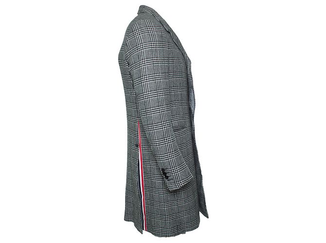 Thom Browne, Blazer-Mantel im Hahnentrittmuster Schwarz Weiß - Ansicht 3