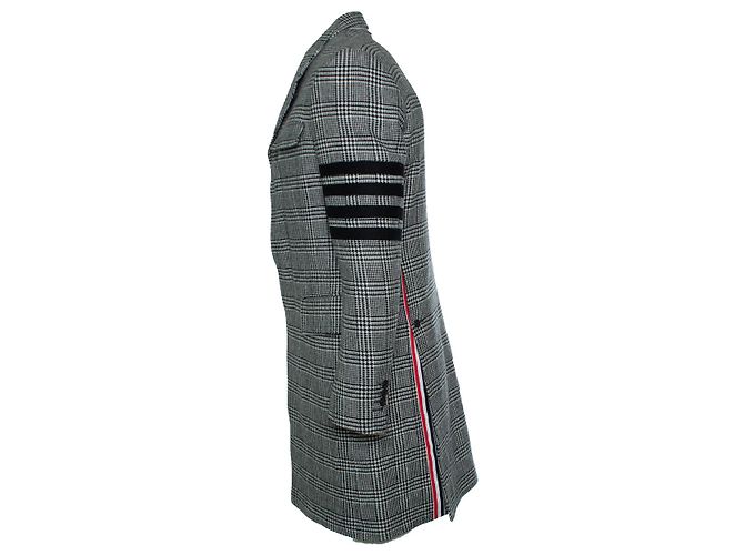 Thom Browne, Blazer-Mantel im Hahnentrittmuster Schwarz Weiß - Ansicht 4