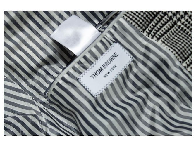 Thom Browne, Blazer-Mantel im Hahnentrittmuster Schwarz Weiß - Ansicht 5