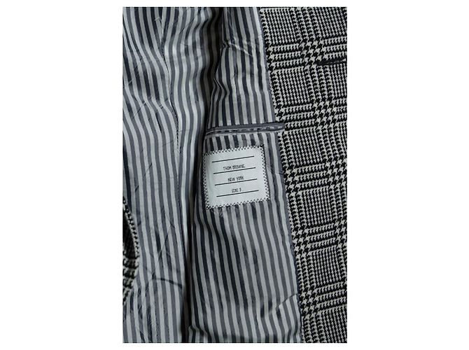 Thom Browne, Blazer-Mantel im Hahnentrittmuster Schwarz Weiß - Ansicht 6