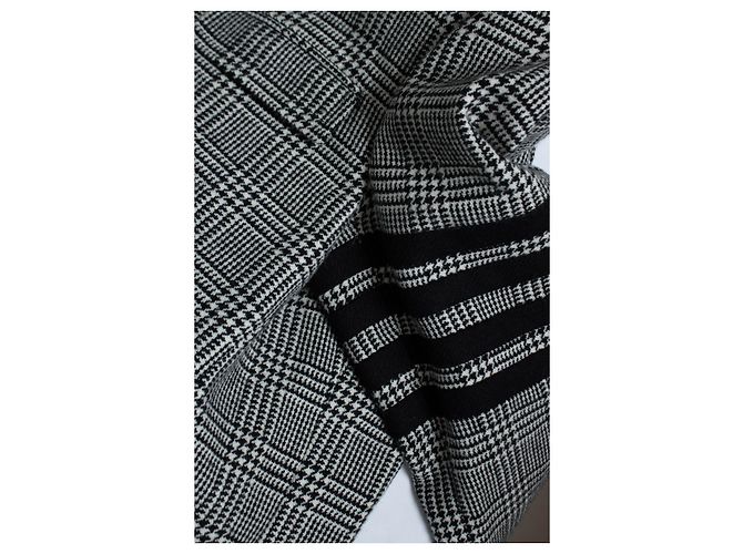 Thom Browne, Blazer-Mantel im Hahnentrittmuster Schwarz Weiß - Ansicht 7