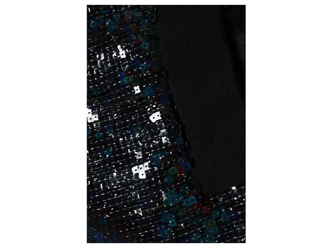 Saint Laurent, 2017 sequin bomber jacket Black Green - view 5