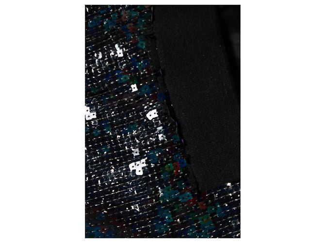 Saint Laurent, 2017 sequin bomber jacket Black Green - view 8