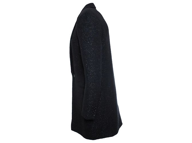 Saint Laurent, Abrigo de lana con lurex 2018 Negro - vista 2