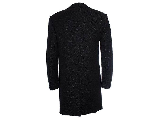 Saint Laurent, Abrigo de lana con lurex 2018 Negro - vista 3