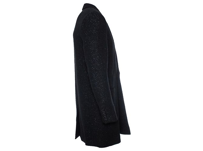 Saint Laurent, Abrigo de lana con lurex 2018 Negro - vista 4