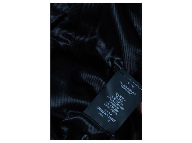 Saint Laurent, Abrigo de lana con lurex 2018 Negro - vista 7