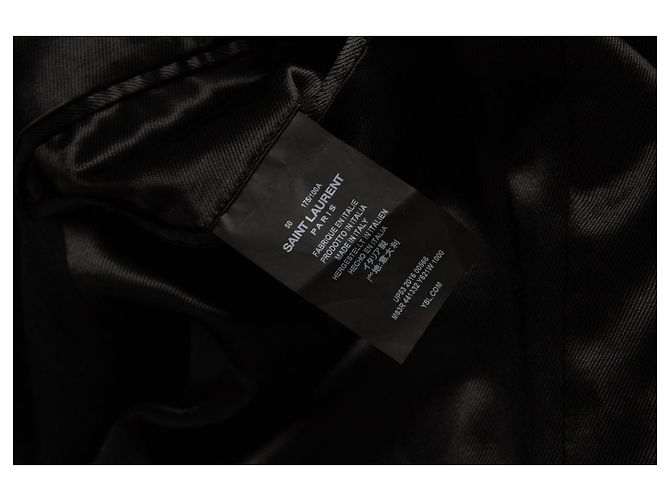 Saint Laurent, abrigo de lana negro de oficial militar 2016 - vista 5