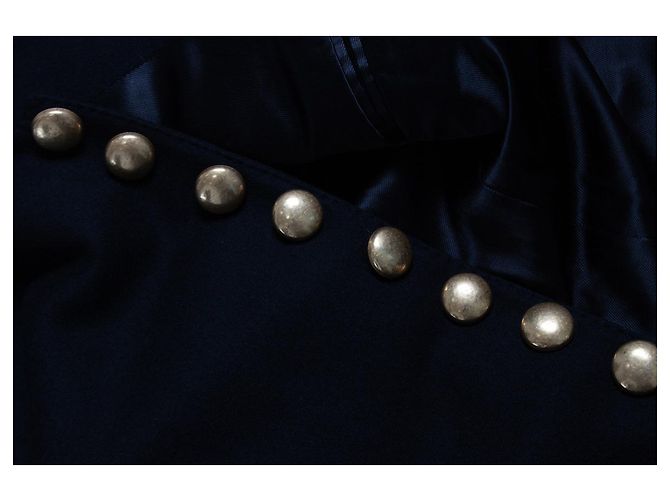 Saint Laurent, abrigo de lana negro de oficial militar 2016 - vista 6