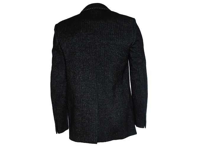 Blazer mit Pailletten besticktem Saum von Saint Laurent, 19FW Grau - Ansicht 3