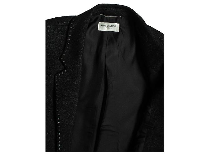 Blazer mit Pailletten besticktem Saum von Saint Laurent, 19FW Grau - Ansicht 5