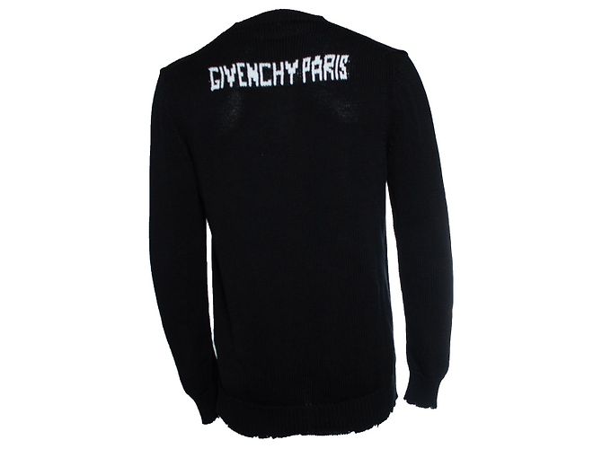 Pull en coton tricoté avec logo Givenchy Noir - vue 2