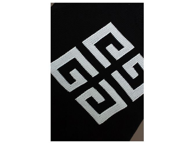 Pull en coton tricoté avec logo Givenchy Noir - vue 8
