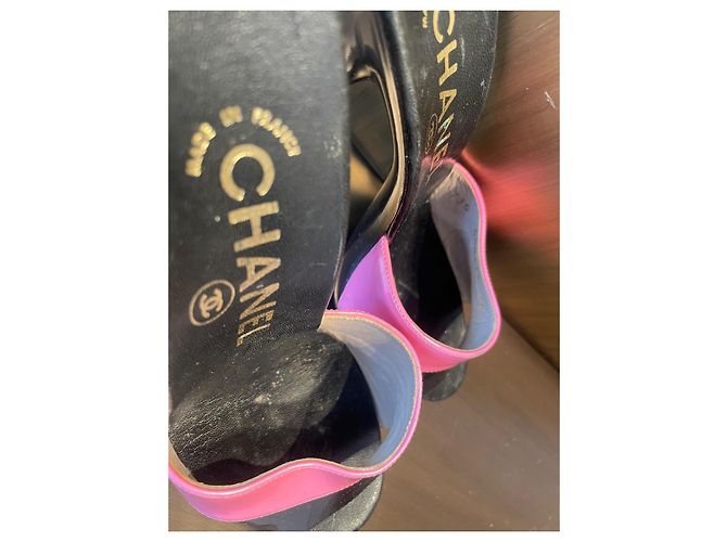 Chanel Pumps aus Leder Schwarz und Rosa mit hohen Absätzen Größe 36 Pink - Ansicht 3