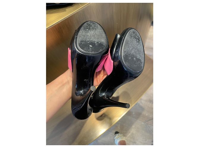 Chanel Pumps aus Leder Schwarz und Rosa mit hohen Absätzen Größe 36 Pink - Ansicht 4