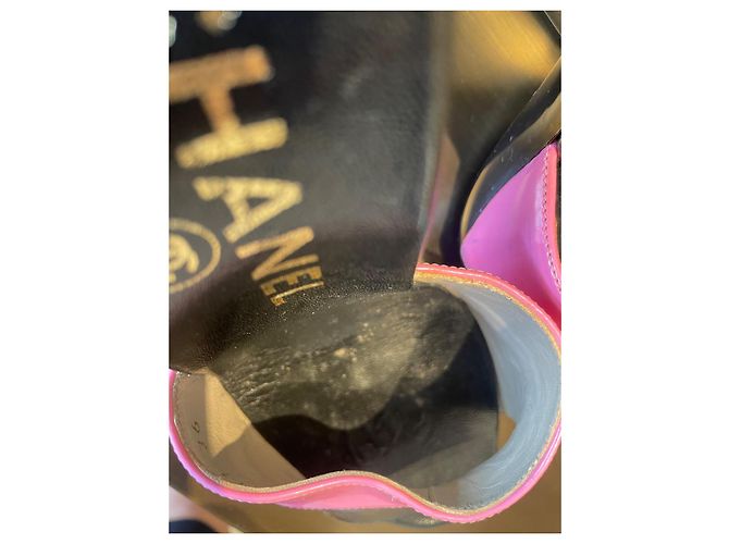 Chanel Pumps aus Leder Schwarz und Rosa mit hohen Absätzen Größe 36 Pink - Ansicht 5