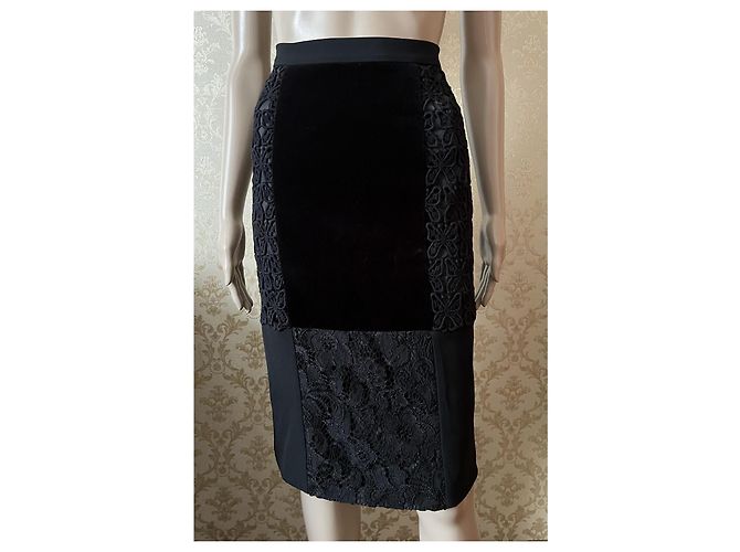 Falda de encaje negra Moschino Cheap And Chic Talla 40IT Negro - vista 3