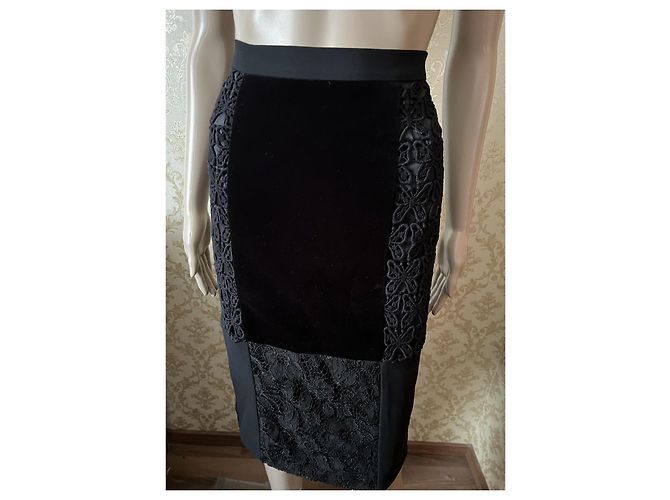 Falda de encaje negra Moschino Cheap And Chic Talla 40IT Negro - vista 4
