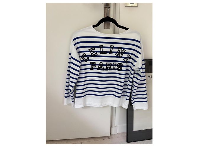 Marinière Céline de algodón rayada azul y blanco - vista 7