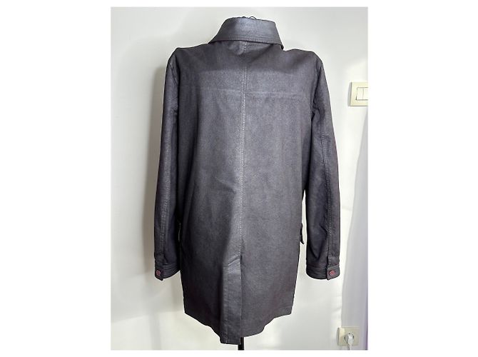 Cappotto lungo viola in cotone per uomo taglia 50 nuovo con etichetta Rochas - vista 2