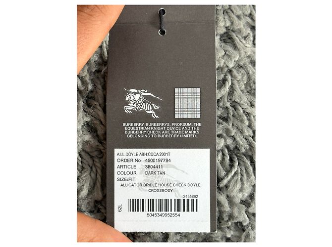 Nova bolsa Burberry Bridle Doyle com etiqueta de couro crocodilo cognac - vista 3