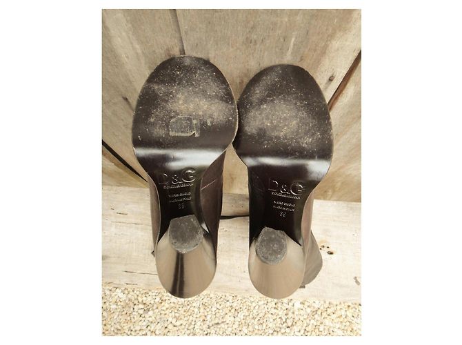Botas Dolce & Gabbana de piel marrón oscuro talla 39 - vista 6