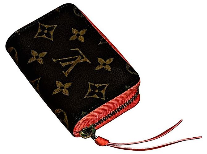 Authentische Louis Vuitton Monogram Poppy Multicartes Geldbörse Orange - Ansicht 3