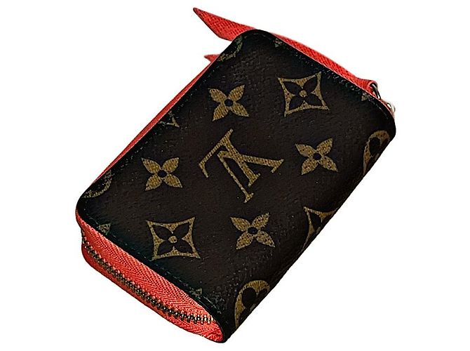 Authentische Louis Vuitton Monogram Poppy Multicartes Geldbörse Orange - Ansicht 5