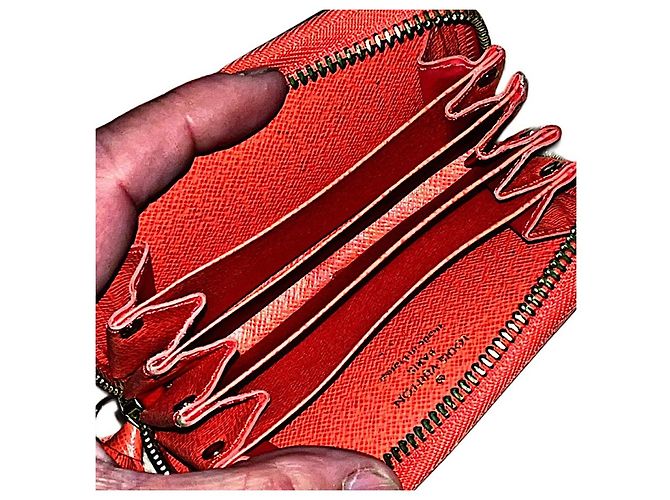 Authentische Louis Vuitton Monogram Poppy Multicartes Geldbörse Orange - Ansicht 8