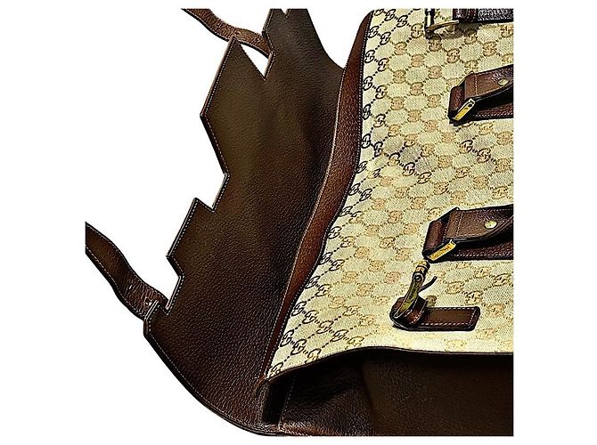 Borsa da viaggio autentica Gucci 03 AW Tom Ford Rare Monogram GG Studded Beige - vista 10