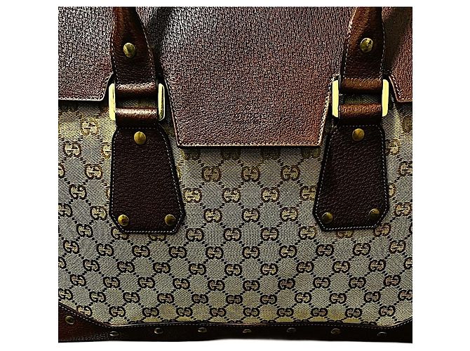 Borsa da viaggio autentica Gucci 03 AW Tom Ford Rare Monogram GG Studded Beige - vista 2