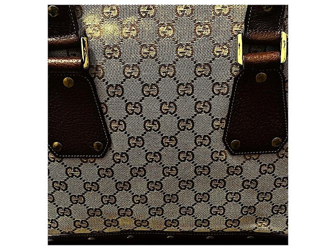 Borsa da viaggio autentica Gucci 03 AW Tom Ford Rare Monogram GG Studded Beige - vista 7