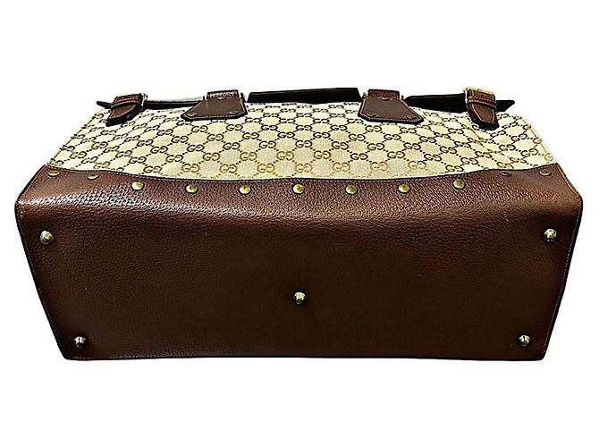 Borsa da viaggio autentica Gucci 03 AW Tom Ford Rare Monogram GG Studded Beige - vista 8