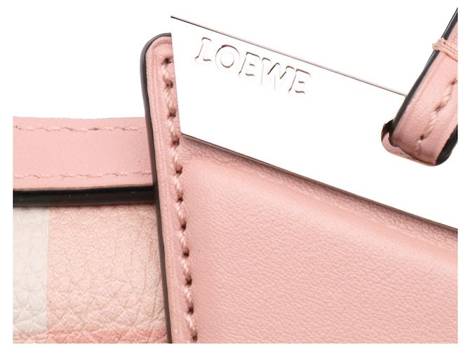 LOEWE Borsa a tracolla in pelle a quadri rosa piccola Barcellona - vista 7