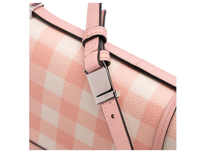 LOEWE Borsa a tracolla in pelle a quadri rosa piccola Barcellona - vista 9