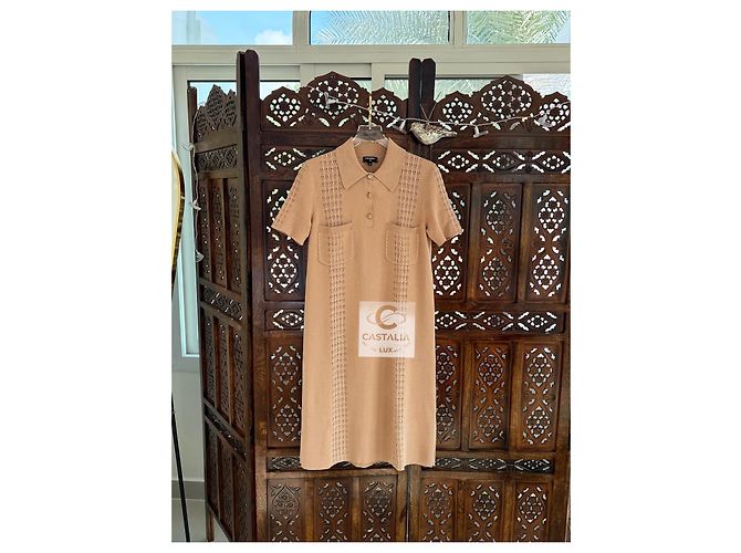 Chanel Neue Paris / Kuba Beiger Gürtelkleid 38 FR - Ansicht 8