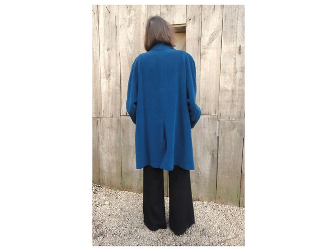 Autre Marque Cappotto Goldlust Paris blu lana angora cashmere - vista 3