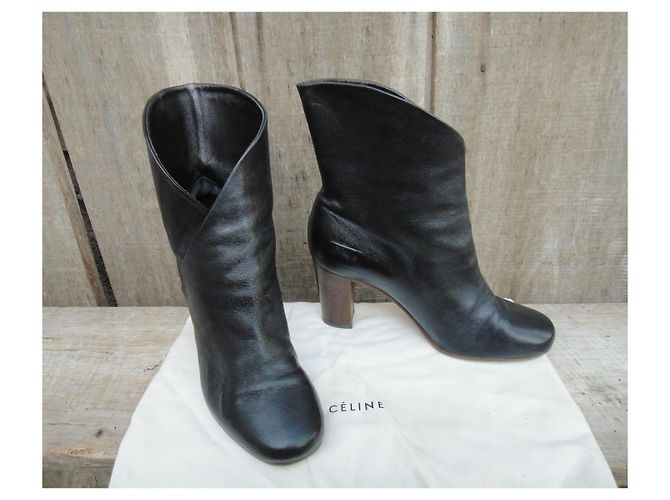 Botines Céline de cordero negro - vista 2