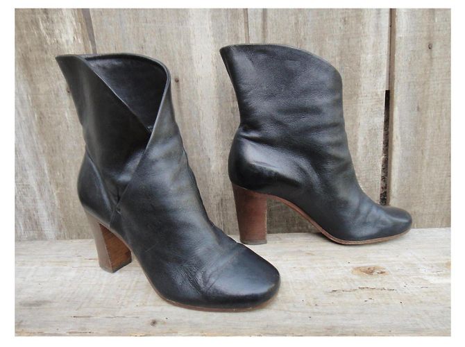 Botines Céline de cordero negro - vista 3