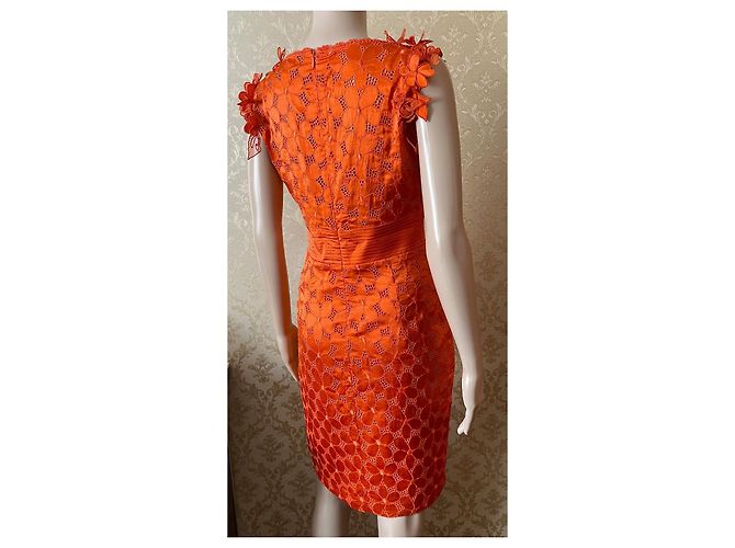 Vestido de seda naranja Roberto Cavalli - vista 10