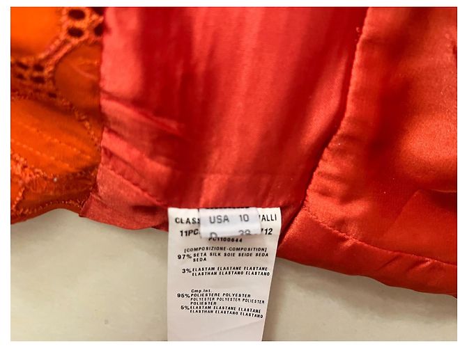 Vestido de seda naranja Roberto Cavalli - vista 14