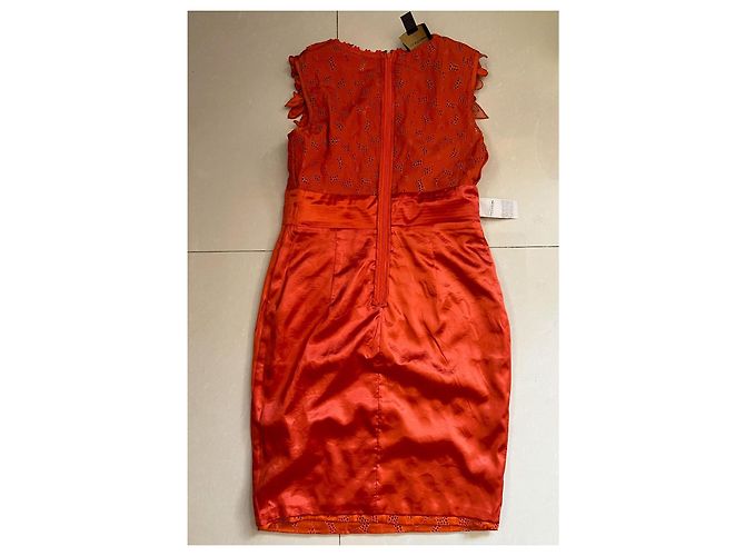 Vestido de seda naranja Roberto Cavalli - vista 15