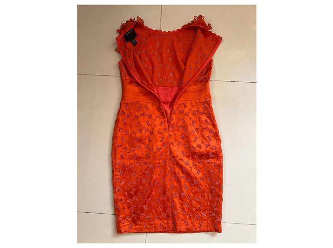 Vestido de seda naranja Roberto Cavalli - vista 16