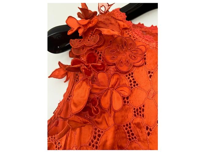 Vestido de seda naranja Roberto Cavalli - vista 3