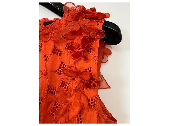 Vestido de seda naranja Roberto Cavalli - vista 4