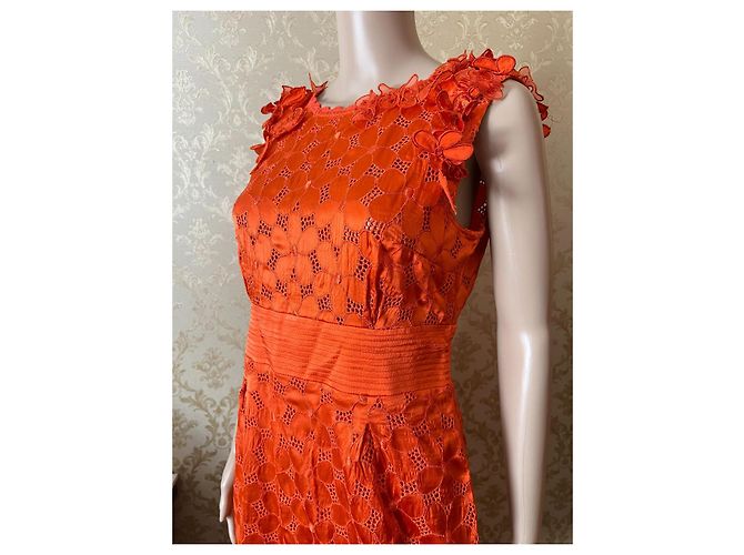 Vestido de seda naranja Roberto Cavalli - vista 8
