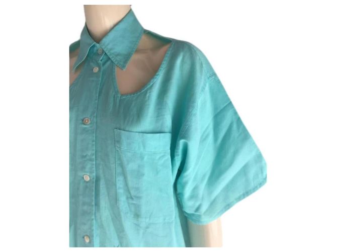 Off-Shoulder-Bluse von Jean Paul Gaultier Türkis - Ansicht 3