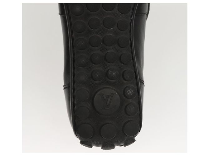 LOUIS VUITTON Scarpe da guida in pelle nera LV Auth bs25780 Nero - vista 10