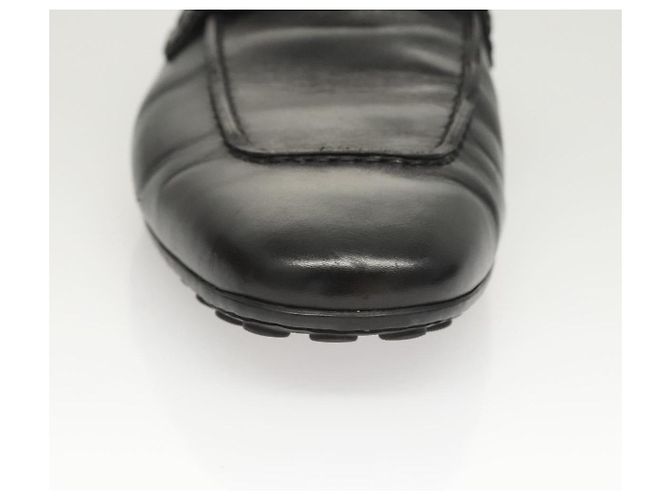 LOUIS VUITTON Scarpe da guida in pelle nera LV Auth bs25780 Nero - vista 11